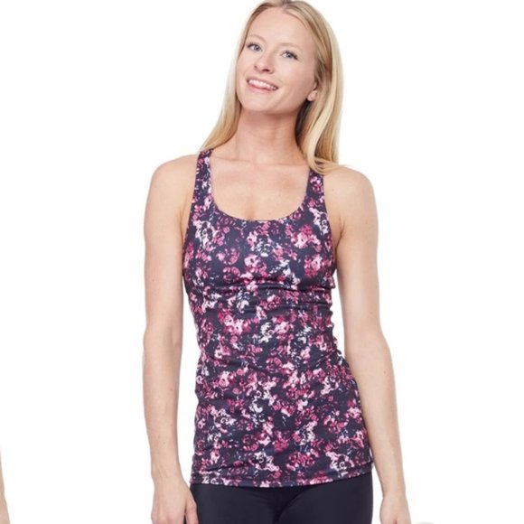 KiraGrace Y-Back Yoga Athletic Workout ‘Winter Floral’ Pattern Small Tank Top - Picture 11 of 15